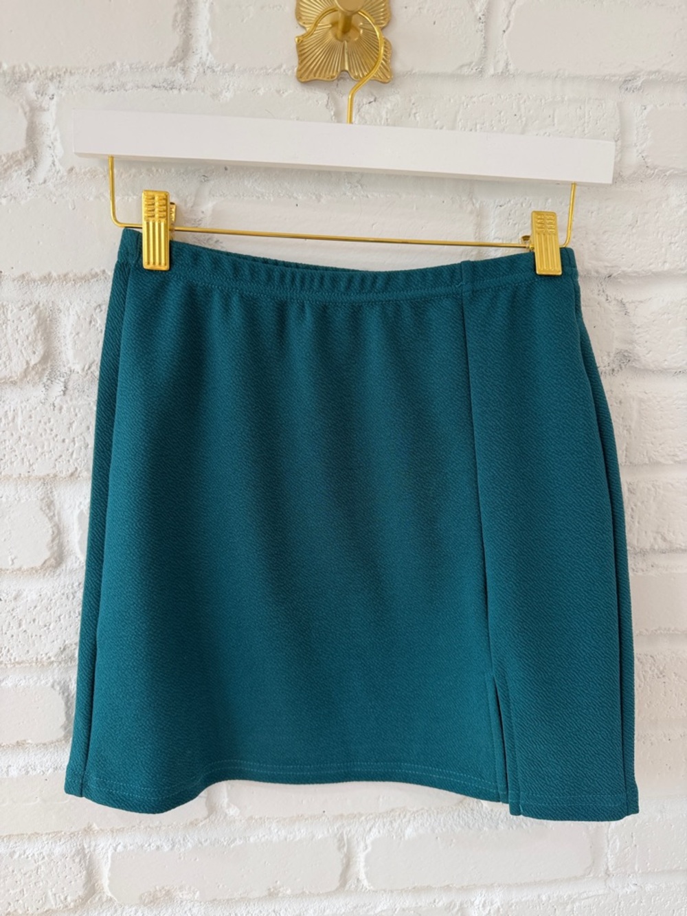 SHEIN Teal Textured Mini Skirt